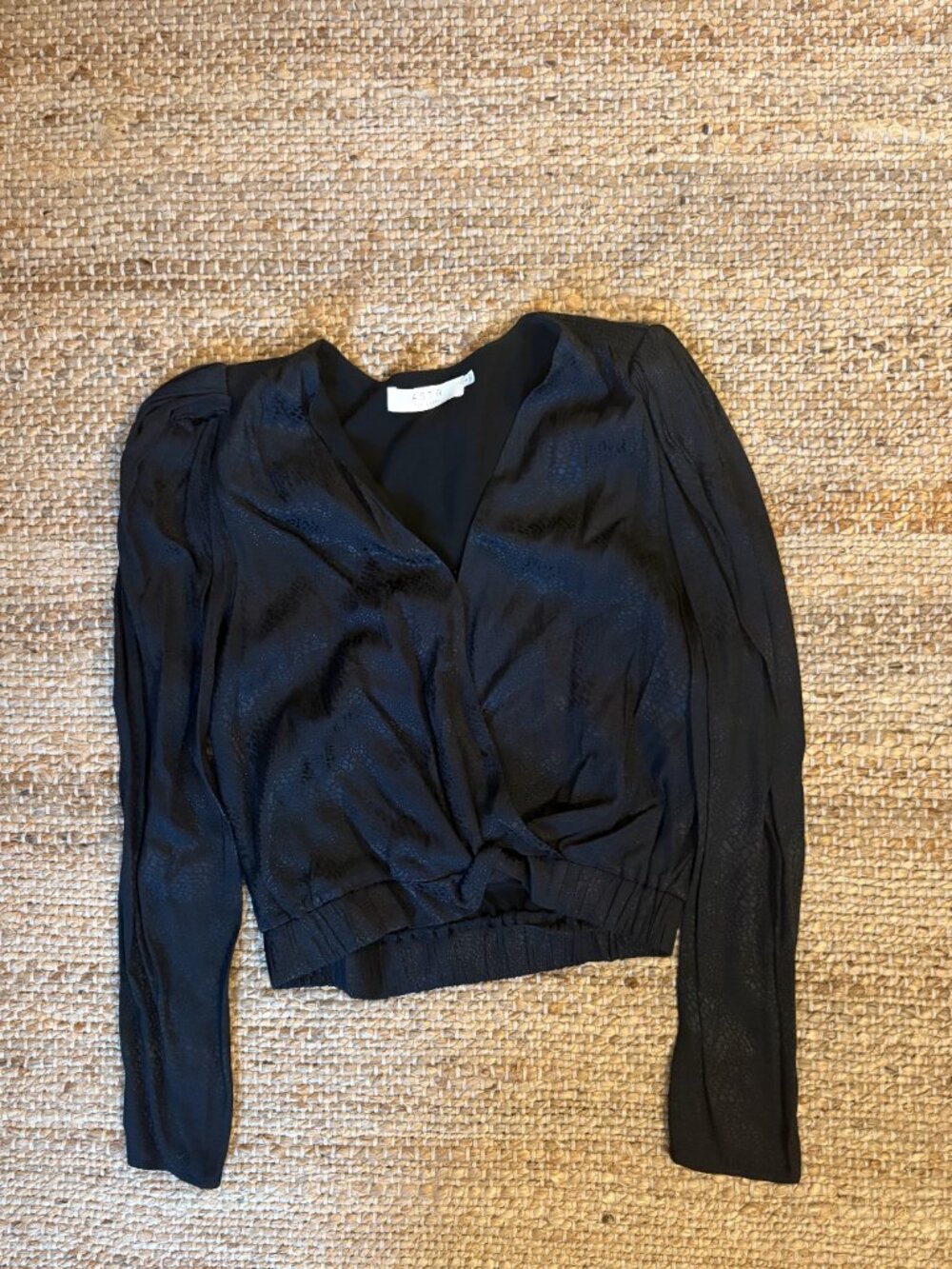 ASTR the Label Black Animal Print Top
